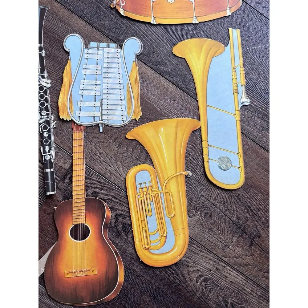Vintage Musical Instruments Die-cut Cutouts Band Music Cardstock Classroom